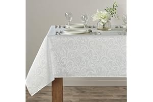 Home Beyond & HB design - 60 x 104 Inch Jacquard Rectangular Tablecloth, Waterproof Spillproof Wrinkle Resistant Polyester Ta