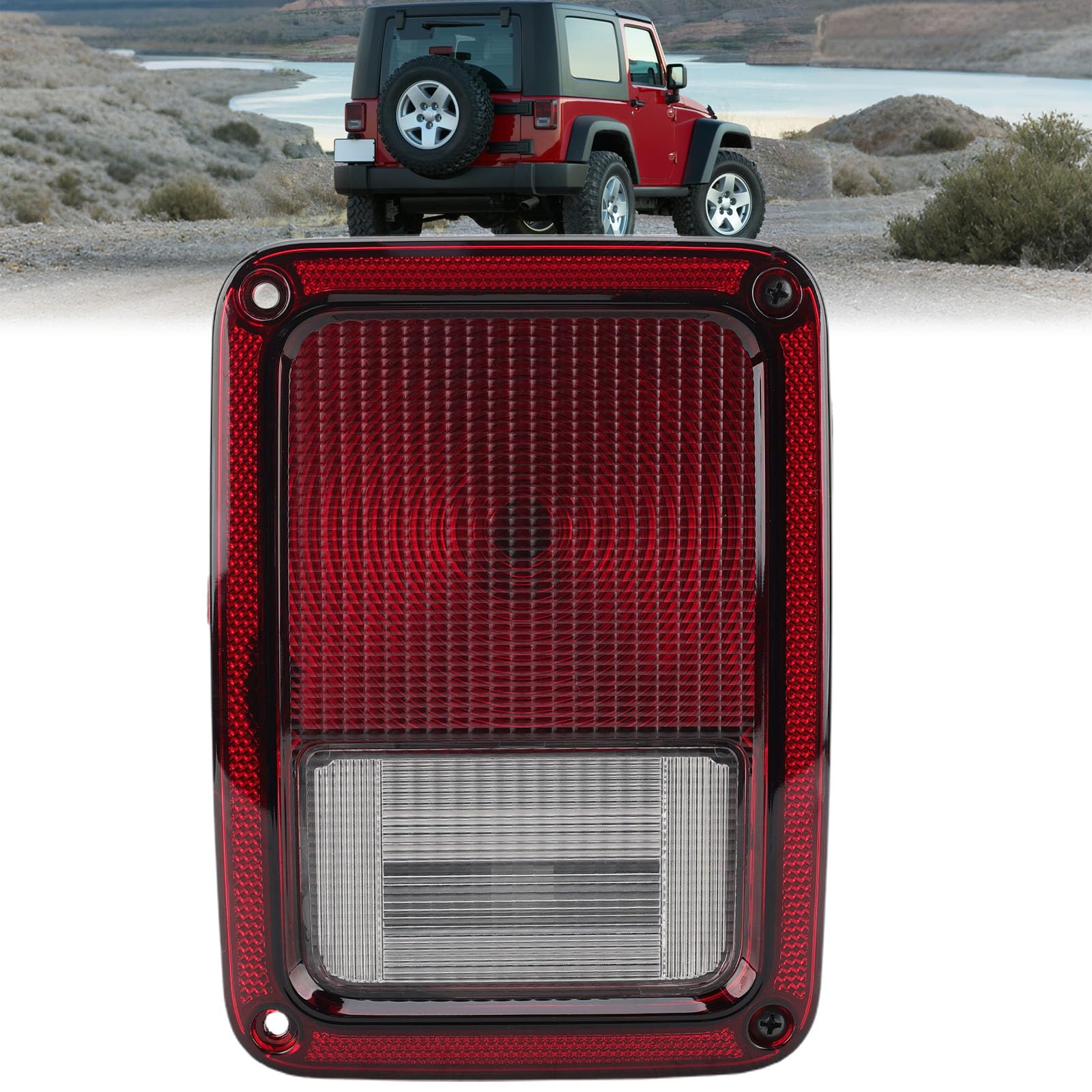 Tail Light Assembly for 2007-2018 Jeep Wrangler Rear Brake Stop Lamp w/Bulb Replace 55077890AH CH2801177 Right Passenger Side Passenger Right Side