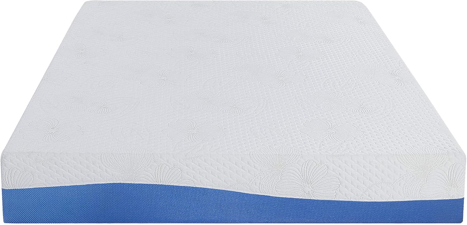 Olee Sleep VC10FM01F Aquarius 10-Inch Memory Foam Mattress in Blue, Full: Furniture & Decor