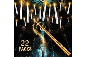 FLEBE Floating Candles with Wand Christmas Decorations: 22 PCS Magic Hanging Floating LED Flameless Candles with Remote for Christmas Tree Birthday Parties Indoor Outdoor Wall Decor Halloween