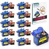 Smraza SG90 9G Micro Servo Motor Kit Metal Gear for Arduino RC Plane 10 Pcs | 180&deg;, 1.9kg&middot;cm torque @6V, 0.08s/60&deg; speed, 4.8&ndash;6V,metal motor gear &amp; metal shaft for RC Airplane Robot Arm DIY
