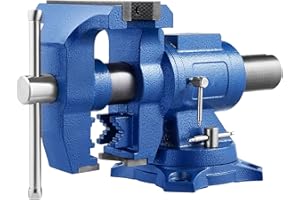 VEVOR Bench Vise 6 Inch, Double Swivel Rotating Heavy Duty Vise Head/Body Rotates 360°,Pipe Vise Bench Vices 30Kn Clamping Force,for Clamping Fixing Equipment Home or Industrial Use