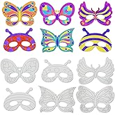 VKPI 24 PCS Color Your Own Paper Masks, DIY Masks Craft Art Kits for Kids, Birthday Party Favors, School Coloring Activities