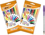 Bic Cristal Multicoloured Ballpoint Pens Large 1.6 mm Pack of 2 x 10