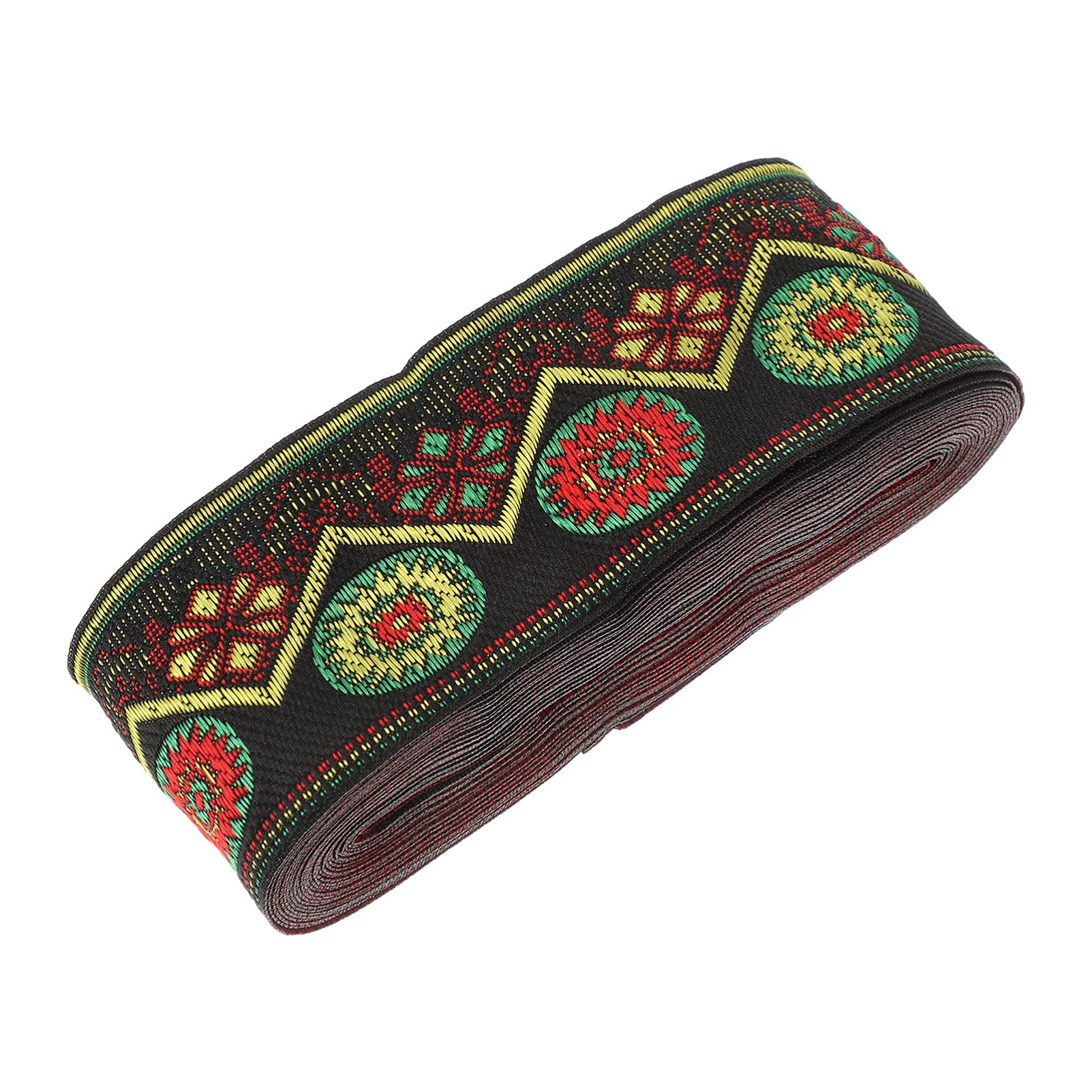 SEWACC Vintage Decor Vintage Jacquard Ribbon 5x700CM Emobridered Woven Ribbon Floral Pattern Sewing Jacquard Trim for DIY Clothing Embellishment Decorations (Color 1) Fringe Trim