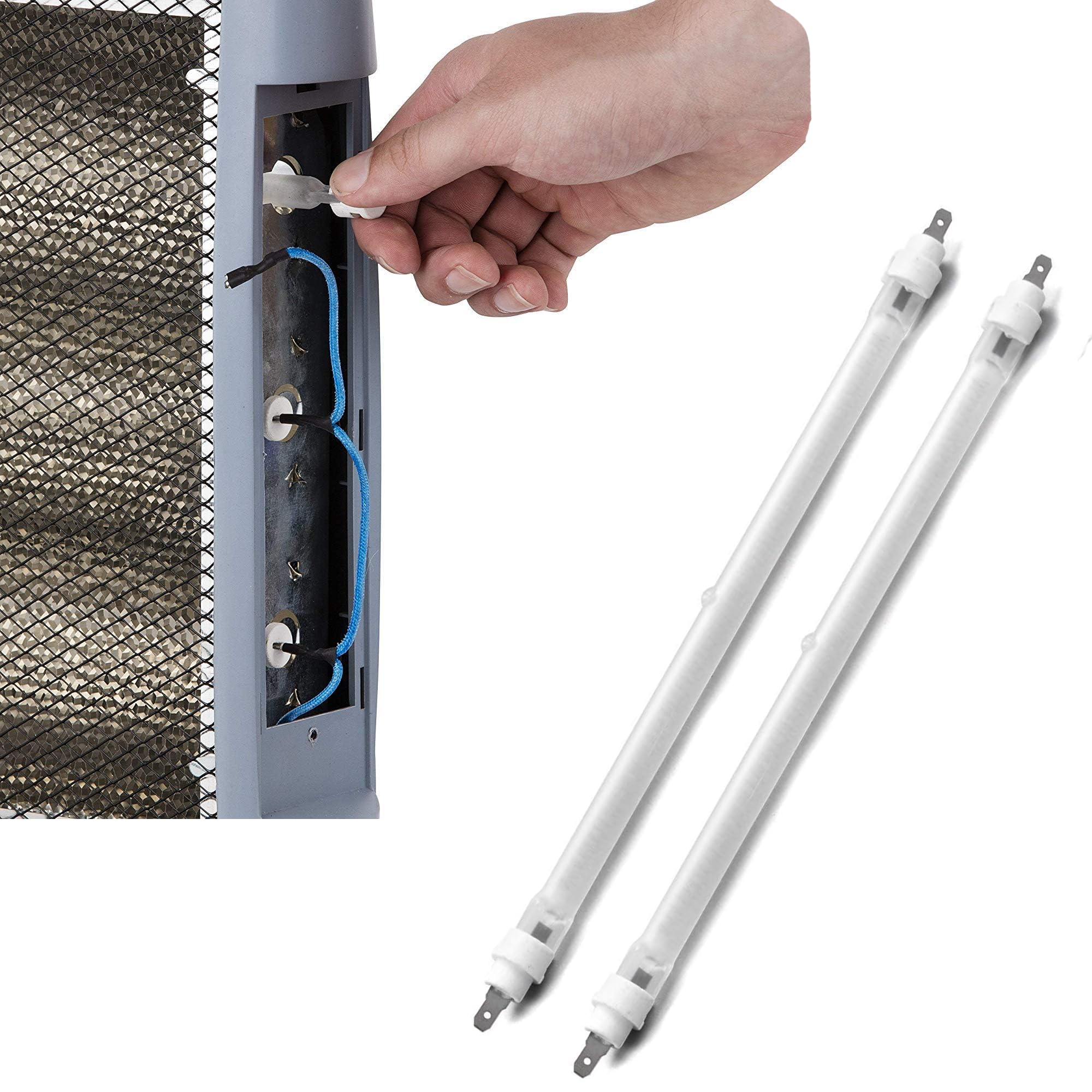 HomeVibe 2pc Halogen Heater Replacement Tubes 225mm Fire Bar Element Bulb Lamp (Fits 1200w Halogen Heater) (4)