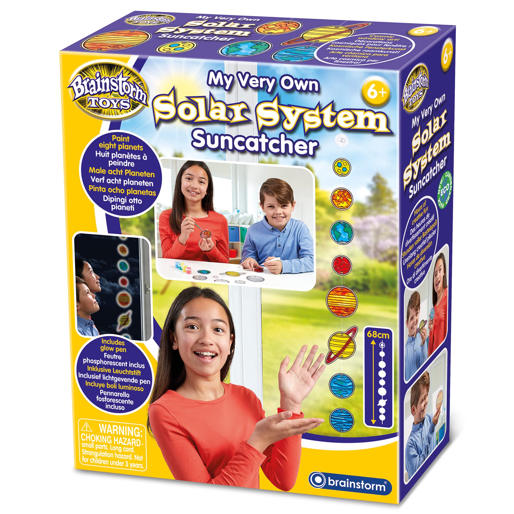 Brainstorm Toys My Very Own Solar System Suncatcher – Stained Glass Window Painting Kit, Creative Art & Craft for Kids