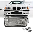 DEPO E36 Fog Light - Stock Replacement Front Bumper Fog Lamp Assembly Compatible with 1992-1999 BMW E36 3 Series 2D Coupe/Convertible/Hatchback/ 4D Sedan including M3 (Left Driver Side, w/ H1 Bulb)