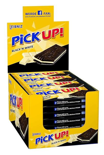 Leibniz PiCK UP! Black´n White 24 x 28 g-knackige weiße Schokolade, knuspriger dunkler Keks-lecker für zwischendurch-Schokori