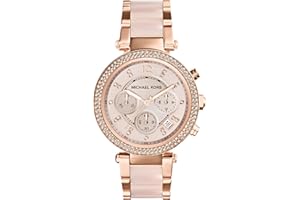 Michael Kors Parker Women's Watch, Stainless Steel and Pavé Crystal Watch for Women with Steel, Leather, or Silicone Band