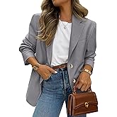 PRETTYGARDEN 2026 Blazers for Women Business Casual Long Sleeve Lapel Open Front Suit Jacket Work Blazer with Pockets