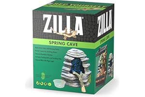 Zilla Spring Cave Décor with Blue LED, Rain Chamber, One Size, ECOM