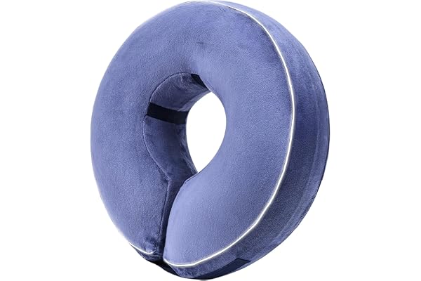 BAUBLUME Inflatable Reflective Dog Cone Collar Alternative After Surgery,Doggie Recovery Dount Neck Ecollar,Adjustable Soft D
