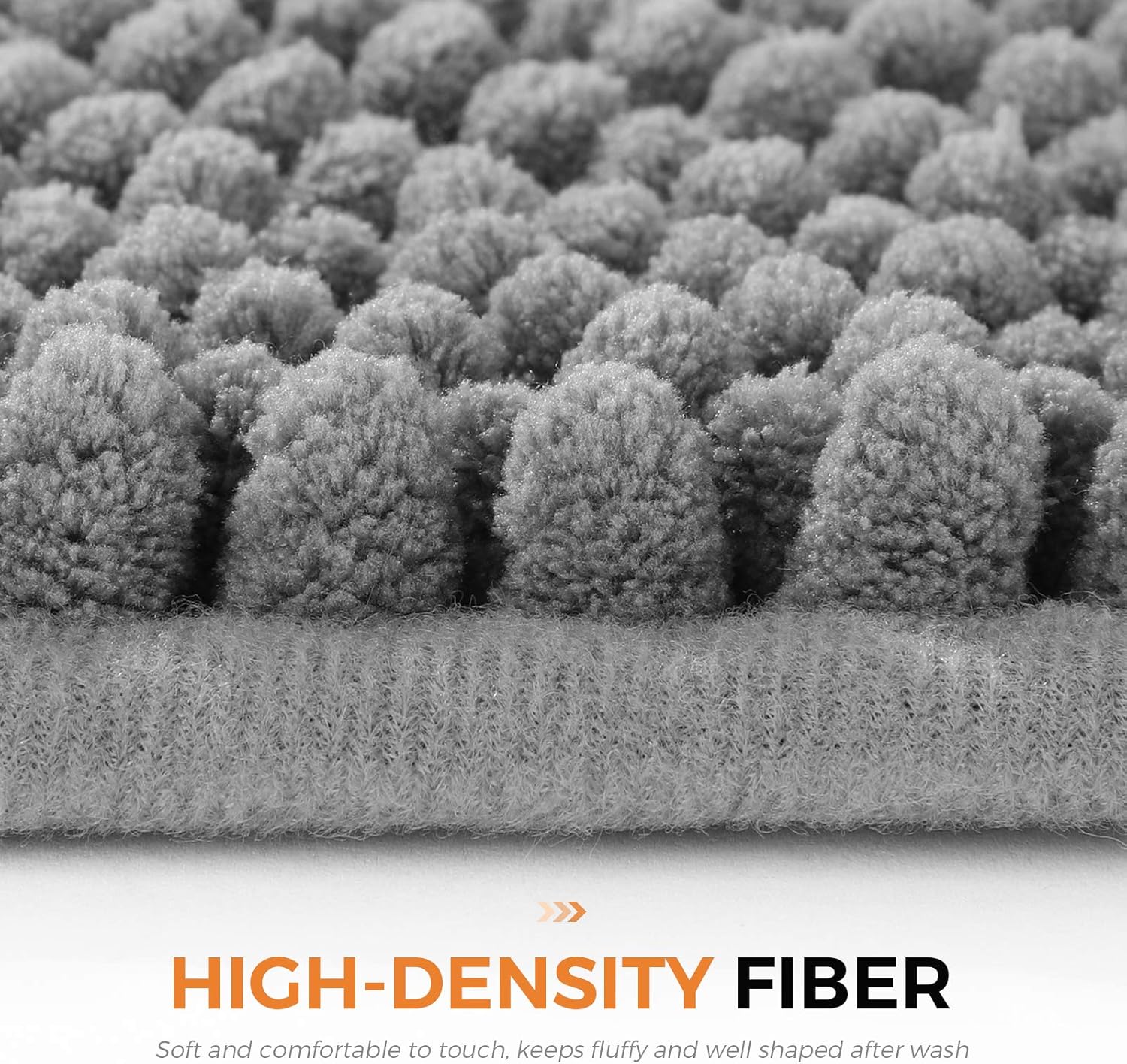 Delxo Kitchen Rug Sets, 2 Piece Non-Slip Soft Super Absorbent Kitchen Mat Doormat Carpet Set, Chenille Microfiber Material, 17"x48" +17"x24" (Grey): Kitchen & Dining