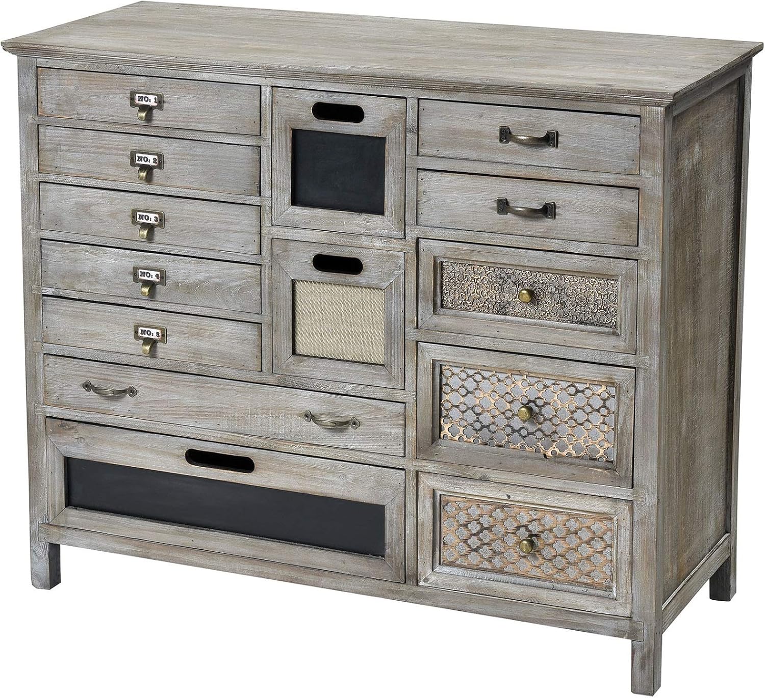 Amazon Com Contemporary Home Living 29 Grey Wash Multi Drawer