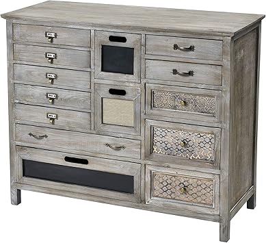 Amazon Com Contemporary Home Living 29 Grey Wash Multi Drawer