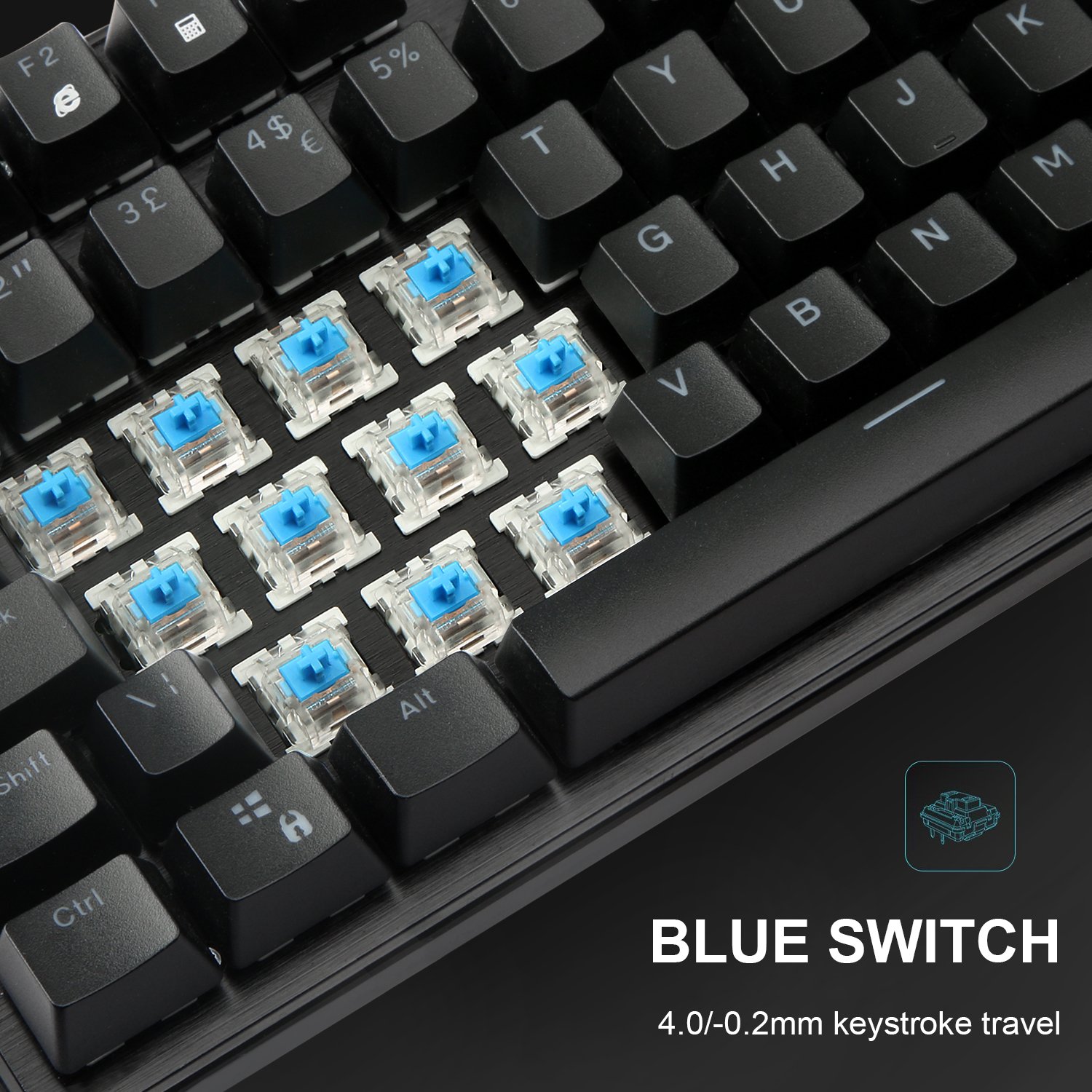 Mechanical Keyboard 88 Keys Full Antighosting Gaming Keyboard