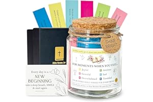 TINY DETALLES Bible Verse Jar, Inspirational Bible Message Verse Jar, Religious Birthday Gifts for Women Mom Nana Sisters Bestie, Christian Gifts with Scriptures as Graduation Gift for Girls