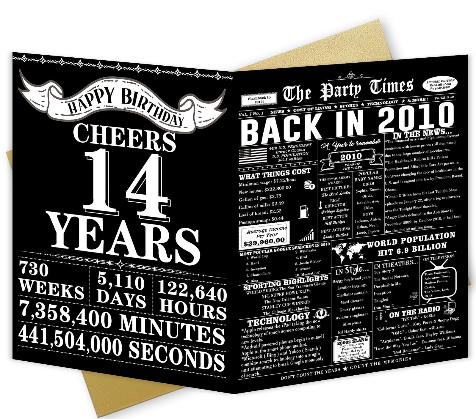 Photo 1 of Happy 14th Birthday Card, Unique 14th Birthday Decorations for Girls Boys, Funny 14th Birthday Gifts for Daughter Son, 14 Year Old Birthday Gifts for Grandson Granddaughter