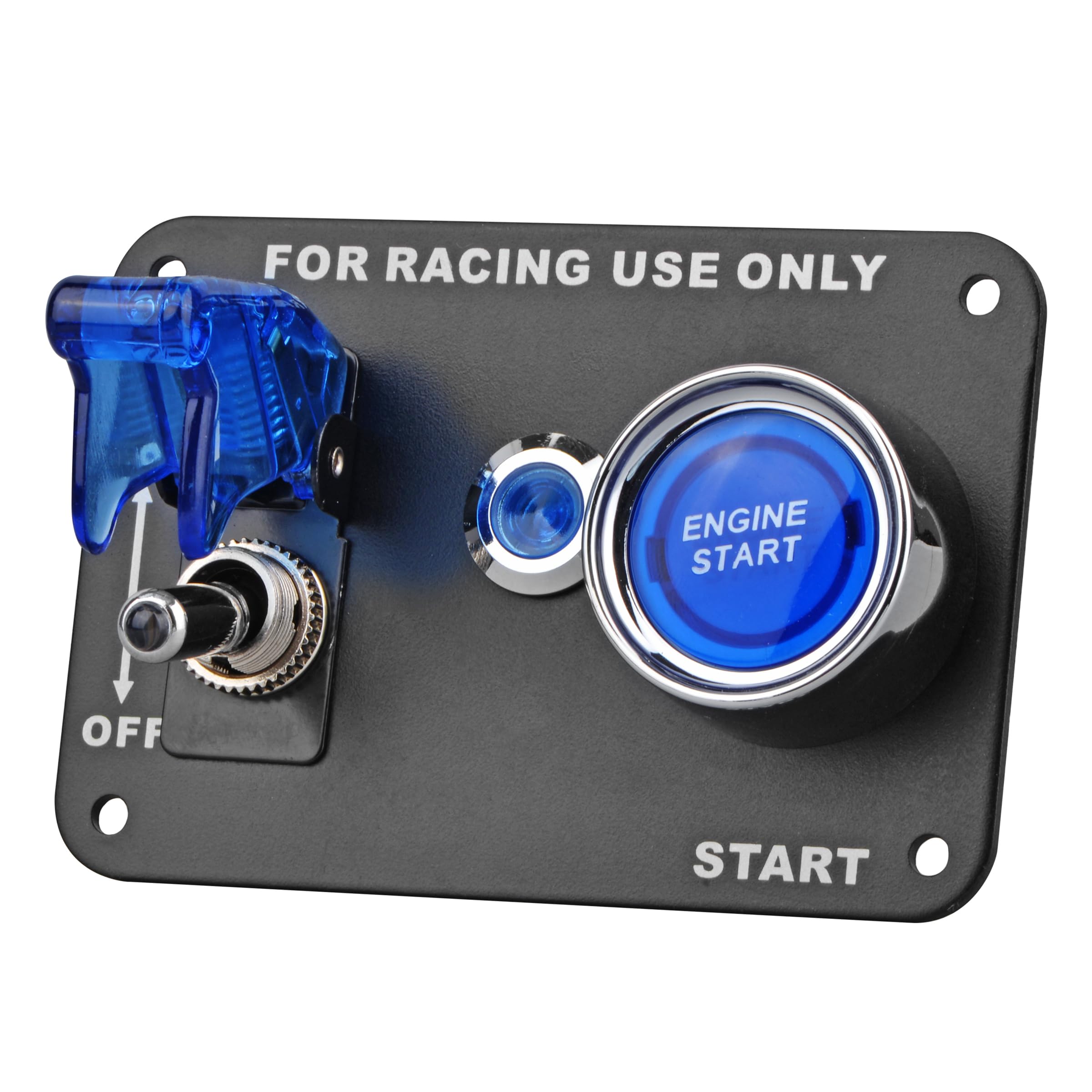 Jtron car switch panel 12v 20a toggle switch blue led indicator ignition switch panel push button 50a for racing sport