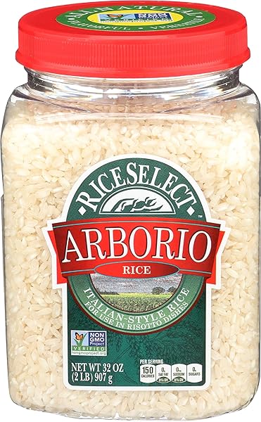 RICESELECT ARBORIO RICE FOR ITALIAN RISOTTO, PREMIUM GLUTEN-FREE RICE, NON-GMO, 32-OUNCE JAR, (PACK OF 1)
