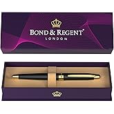 Bond &amp; Regent 24 Karat Gold Luxury Rollerball Pen - Fancy Executive Professional Writing Gift Set for Men &amp; Women, Nice Pens, Gloss Black