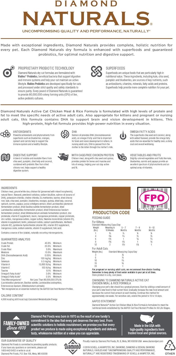 diamond naturals cat