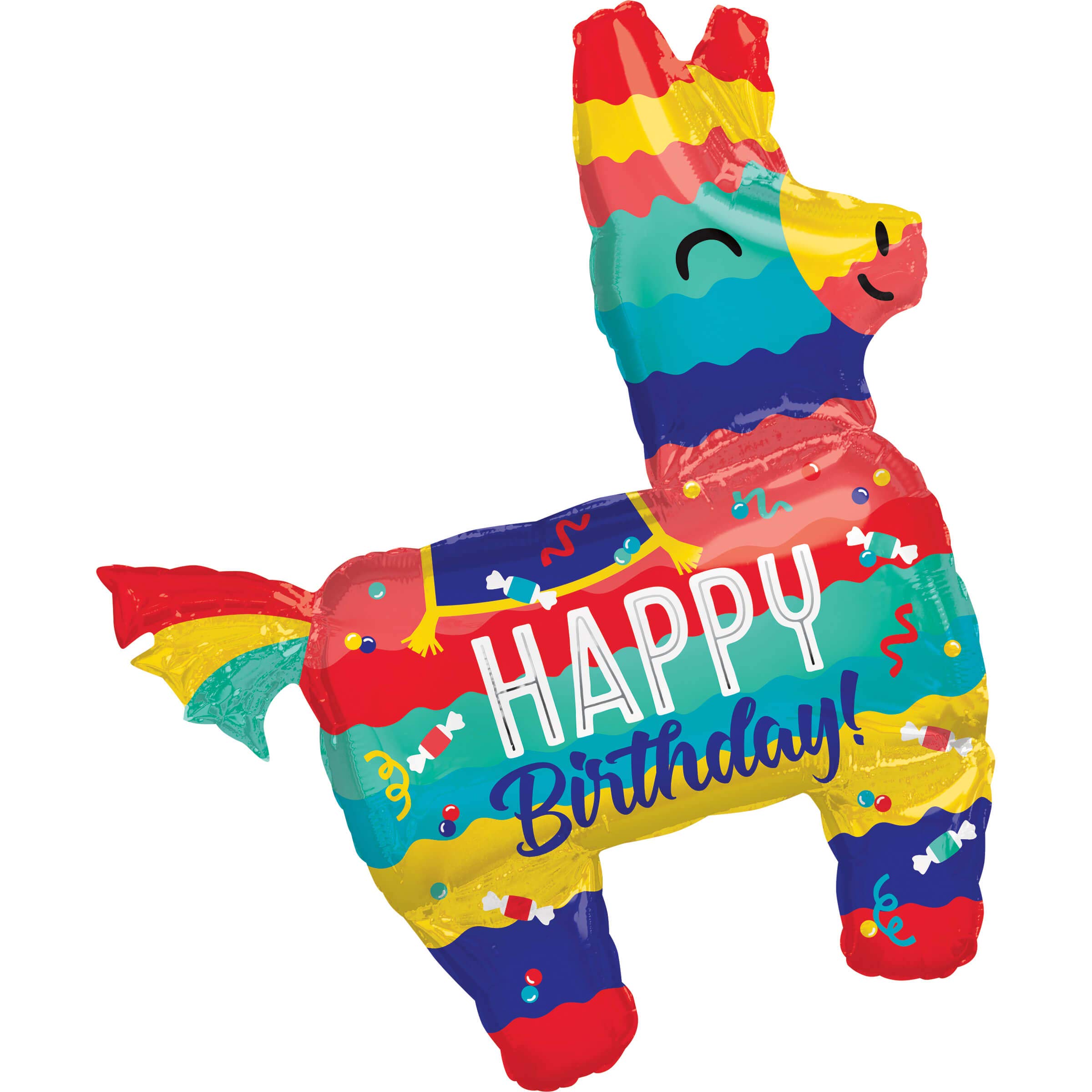 Rainbow Donkey Birthday Pinata Foil Balloon - 1 Pc