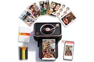 PRT 4x6 Photo Printer, Phone Printer with 20 Sheets & 1 Ribbon, Wireless Instant Picture Printers for iOS Android, Thermal Dye Sublimation, Home Use, Wi-Fi, AR Video, Fun App, CP6000, Black