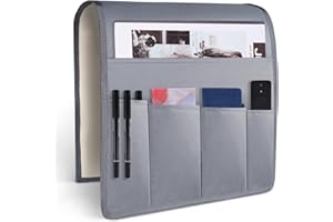 HAKACC Remote Control Holder,Sofa Armrest Organizer, Armchair Caddy for Bedside Storage Organizer 5 Pockets for Home College Dorm Bunk Grey