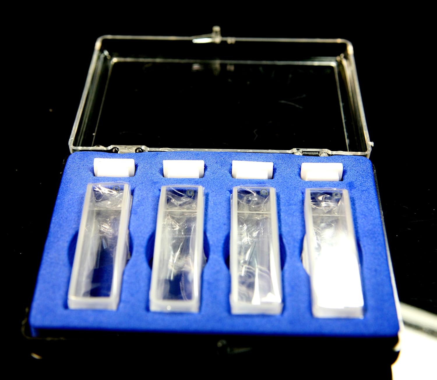 Set of 4 Optical Glass Cuvettes, 1cm 10mm, Spectrometer Cell Cuvette