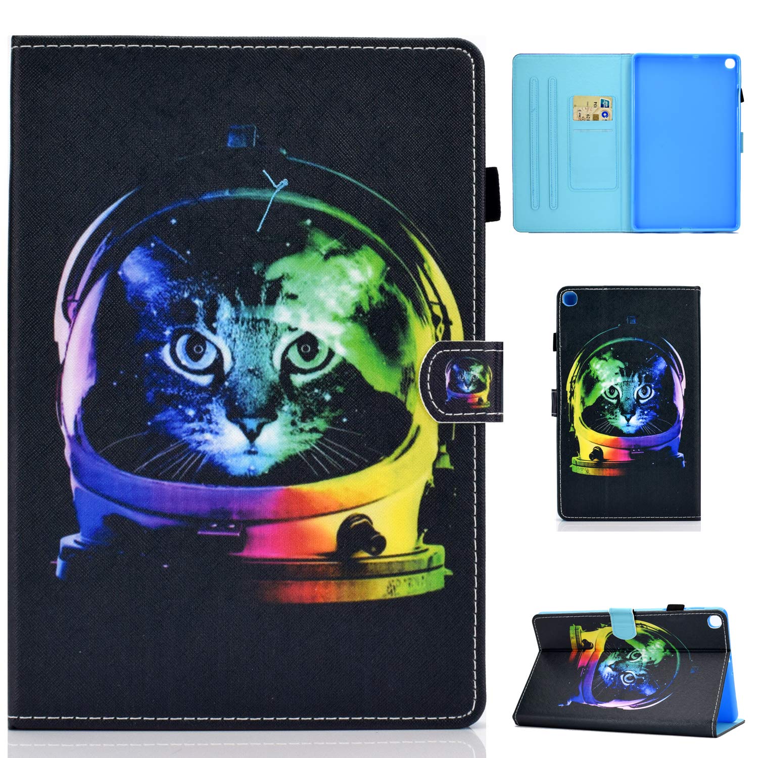 Lspcase Samsung Galaxy Tab A 10.1 Inch SM-T510 / SM-T515 (2019) Case PU Leather Flip Cover Magnetic Stand Protective Tablet Case with Auto Sleep/Wake Function and Card Slots - Cat