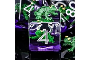 Weyano Resin D&D Dice Set, Green Frog Animal Polyhedral Dice for Dungeons and Dragons, RPG, MTG DND 7-DIE (D4, D6, D8, D10, D12, D20, D%)