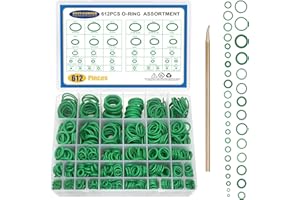 BUSY-CORNER 612PCS 36 Sizes SAE Metric O Ring Kit with O-Ring Pick & Installation Tools Rubber Washer Orings for A/C Professional Plumbing Automotive