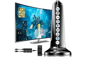 YIRKAIS 2026 Digital Antenna for Smart TV,2800+ Miles Range TV Antenna Indoor/Outdoor, Antennas for Local Channels with Amplifier Support 4K 1080p HDTVs-Thick Coaxial Cable