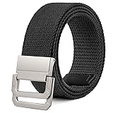 SANSTHS Canvas Belt with Double Ring Buckle, Fabric