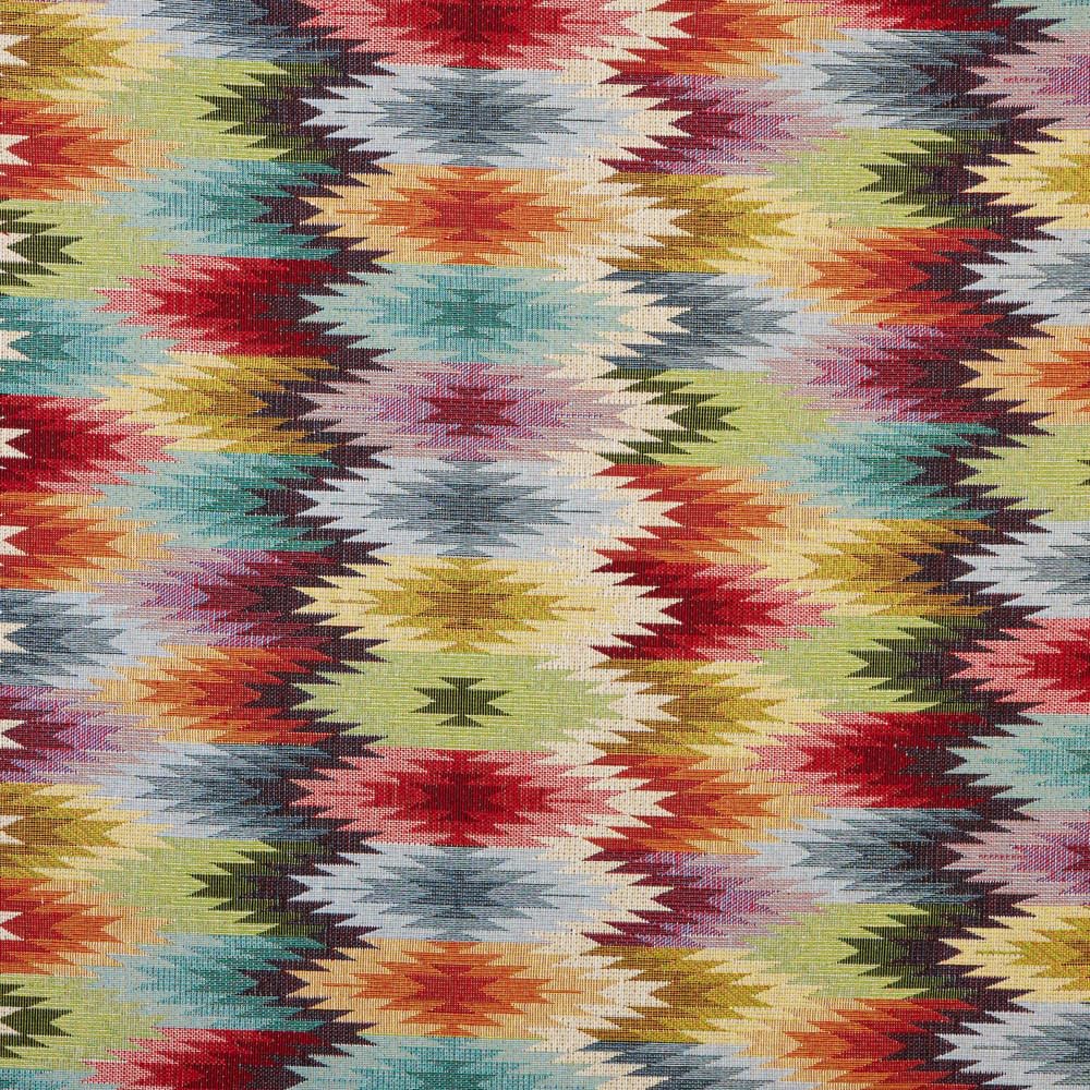 Kt KILOtela - Jacquard Tapestry Recycled Upholstery Fabric Chair Cushion Sofa Wear-Resistant Sewing 100cm Long x 280cm Wide Geometric Nemunas Multicolor 1 Metre — image 1