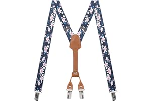 Women's Suspenders - 1" Width - Y Back 4 Clip Skinny Ladies Suspenders