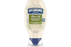 Hellmann's Mayonnaise Dressing with Olive Oil Squeeze Bottle Condiment for Simple Meals and Sandwiches Rich in Omega-3 ALA 20 oz
