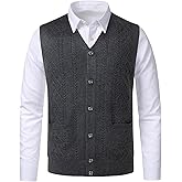 Beryielite Men's Argyle Sweater Vest V-Neck Knitwear Sleeveless Cardigan Vest Warm Tank Top