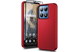 WDHD Designed for Boost Summit 5G Case with Tempered Glass Screen Protector [Maximum Coverage], Full-Body Protective [Dual Layer Hybrid] Shockproof Phone Case for Boost Mobile Summit 5G (Red)