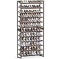SONGMICS 12-Tier Shoe Organizer, 6-Tier Stackable Shoe Rack, Metal Shoe Storage Set, Entryway, Garage, Adjustable Shelves, Bronze, Holds Over 48 Pair, ULMR12A