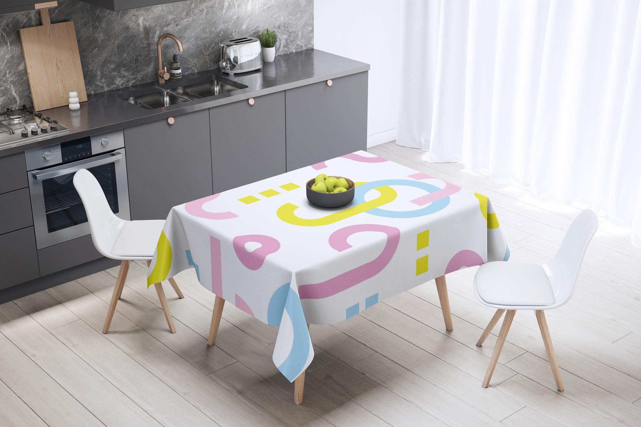 Bonamaison Kitchen Decoration, Tablecloth, 140cm x 140cm - Designed and Manufactured in Turkey