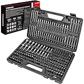 TOMMARS 208-Pc Master Screwdriver Bit Set, 1/4" Hex Shank Screwdriver Bits, Nut Driver and Security Bit Set