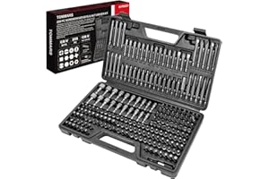 TOMMARS 208-Pc Master Screwdriver Bit Set, 1/4" Hex Shank Screwdriver Bits, Nut Driver and Security Bit Set