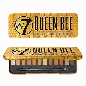 W7 | Queen Bee Eyeshadow Makeup Palette | Tones: Creamy Mattes and Shimmer Metallics | Colors: Golds, Browns, Coppers, Nudes | Cruelty Free Eye Makeup For Women by W7 Cosmetics