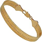 LIFETIME JEWELRY Luxury 24k Real Gold Plated Bracelet Flexible Herringbone Bracelet Women Bracelet or Mens Bracelet