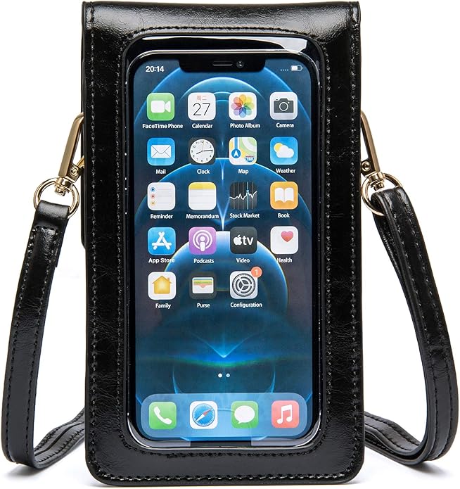 2021 Updated Version Cell Phone Purse with Shoulder Strap, Clear Window