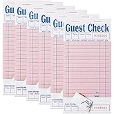 ZPARIK 6 Pack Pink Guest Checks Books for Servers Server Note Pads, Waiter Checkbook, Waitress Notepad for Restaurants, Paper Checks 50 Sheets/Pack, 300 Total Tickets