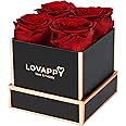 LOVAPPY Preserved Roses in A Box - Forever Roses That Last A Year - Eternal Rose Box - Flowers for Delivery Prime Birthday - Long Lasting Roses in Box- Gift for Her, Mom, Wife(Red, 4pcs)